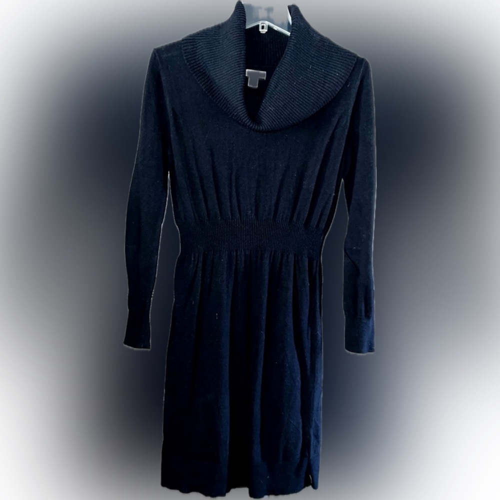 Old Navy Cowl Neck Sweater Dress, Black, Size M, Excellent Pre-Loved Condition